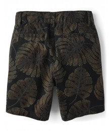 Childrens Place Black/Brown Leaf Patterned Shorts 